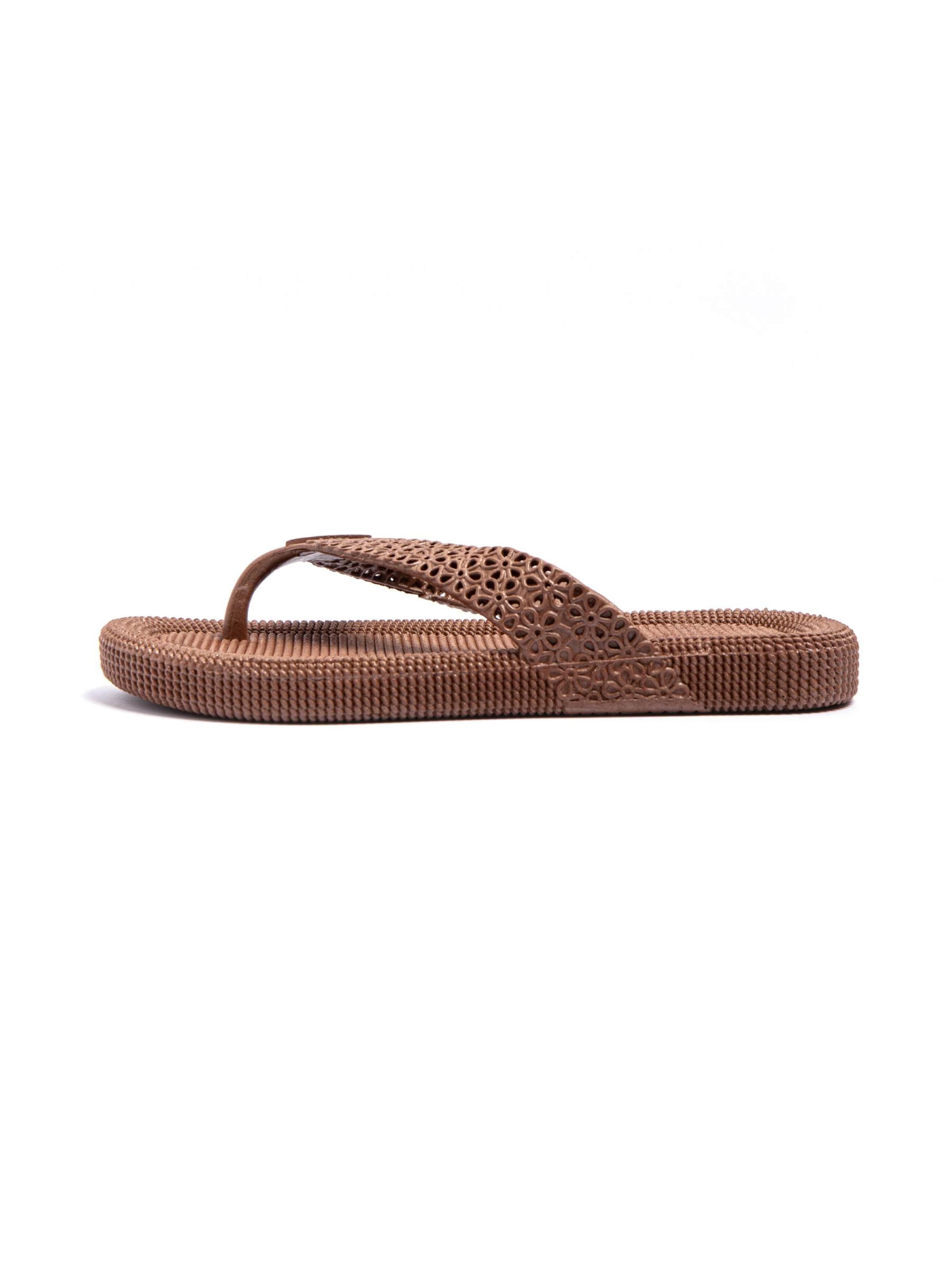 Brasileras T-Bar Sandals 'Flopee' in Brown: front