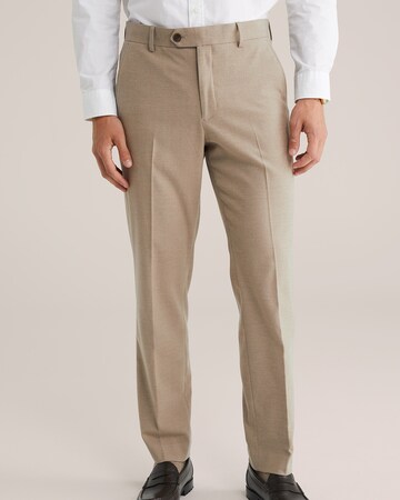 WE Fashion Slimfit Suorat housut värissä beige: etupuoli