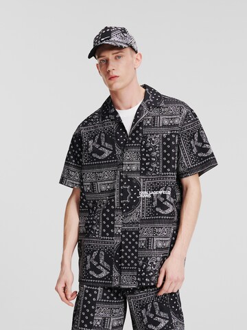 KARL LAGERFELD JEANS Regular fit Overhemd in Zwart: voorkant