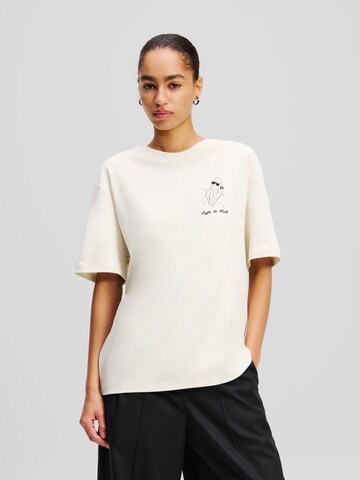 Karl Lagerfeld Shirt 'KL x Jorge Parra' in Beige: front