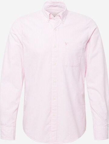 Coupe regular Chemise American Eagle en rose : devant