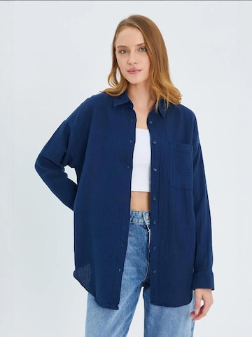 Camicia da donna di MixRay in blu: frontale