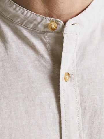 JACK & JONES Slim fit Button Up Shirt 'Summer' in Grey
