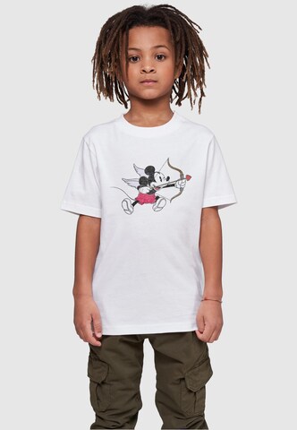 ABSOLUTE CULT Shirt 'Mickey Mouse - Love Cherub' in Wit: voorkant