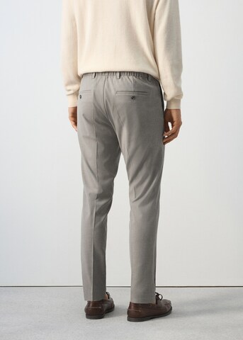 MANGO MAN Regular Pleated Pants 'Johan' in Grey