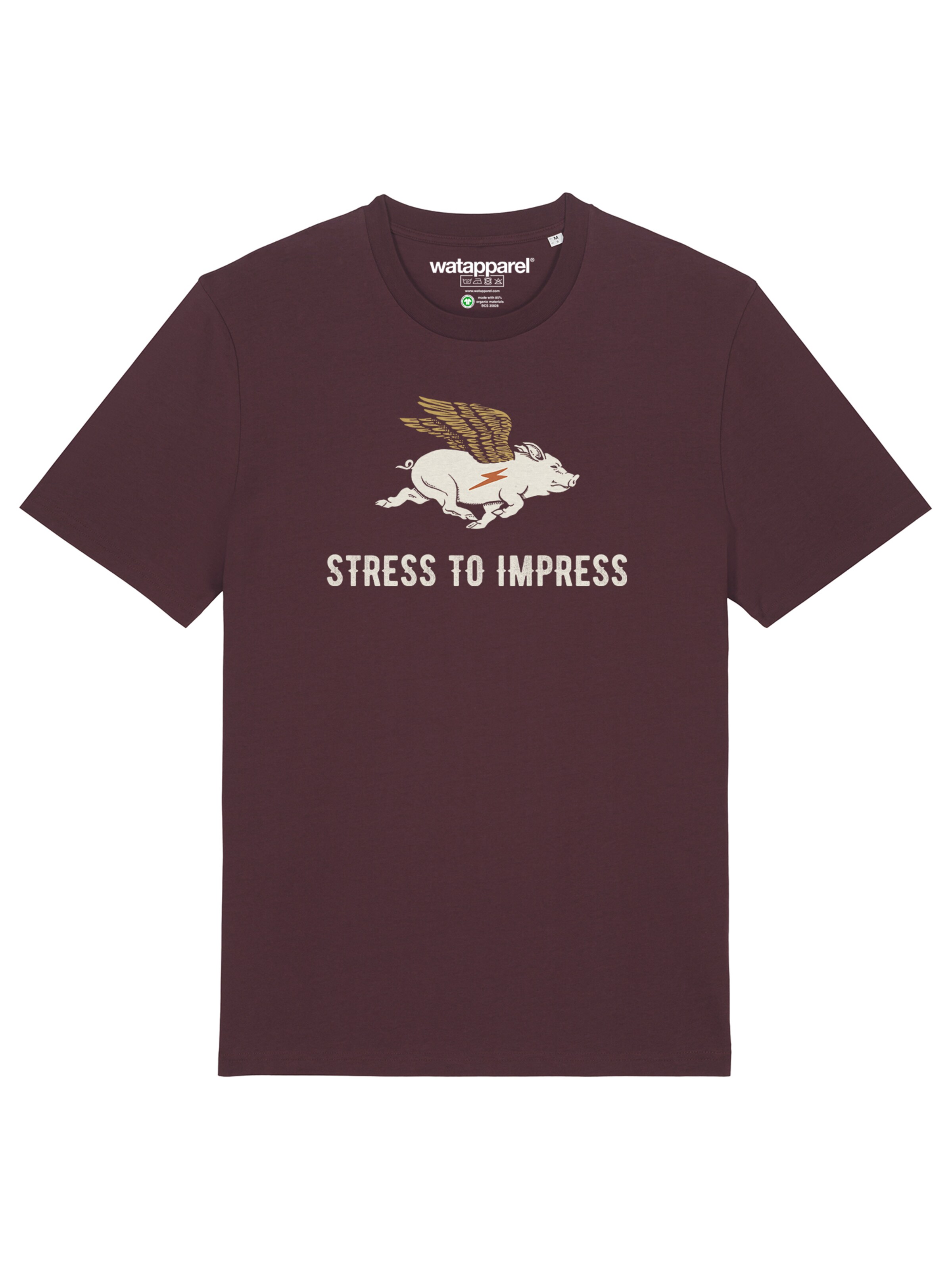 T-Shirt 'Stress to impress' Watapparel en rouge : devant