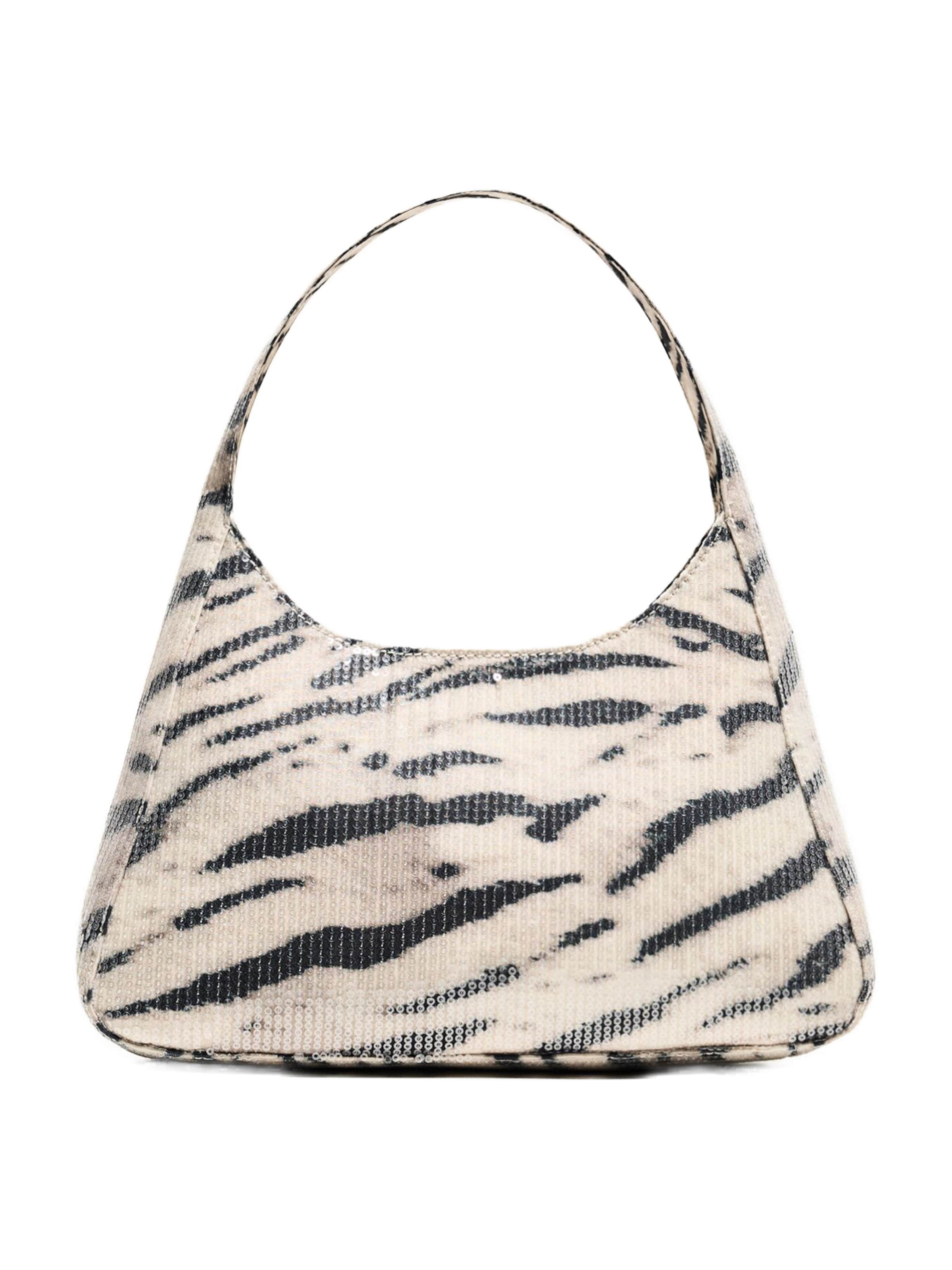 Borsa a spalla Bershka di colore beige / nero, Visualizzazione prodotti