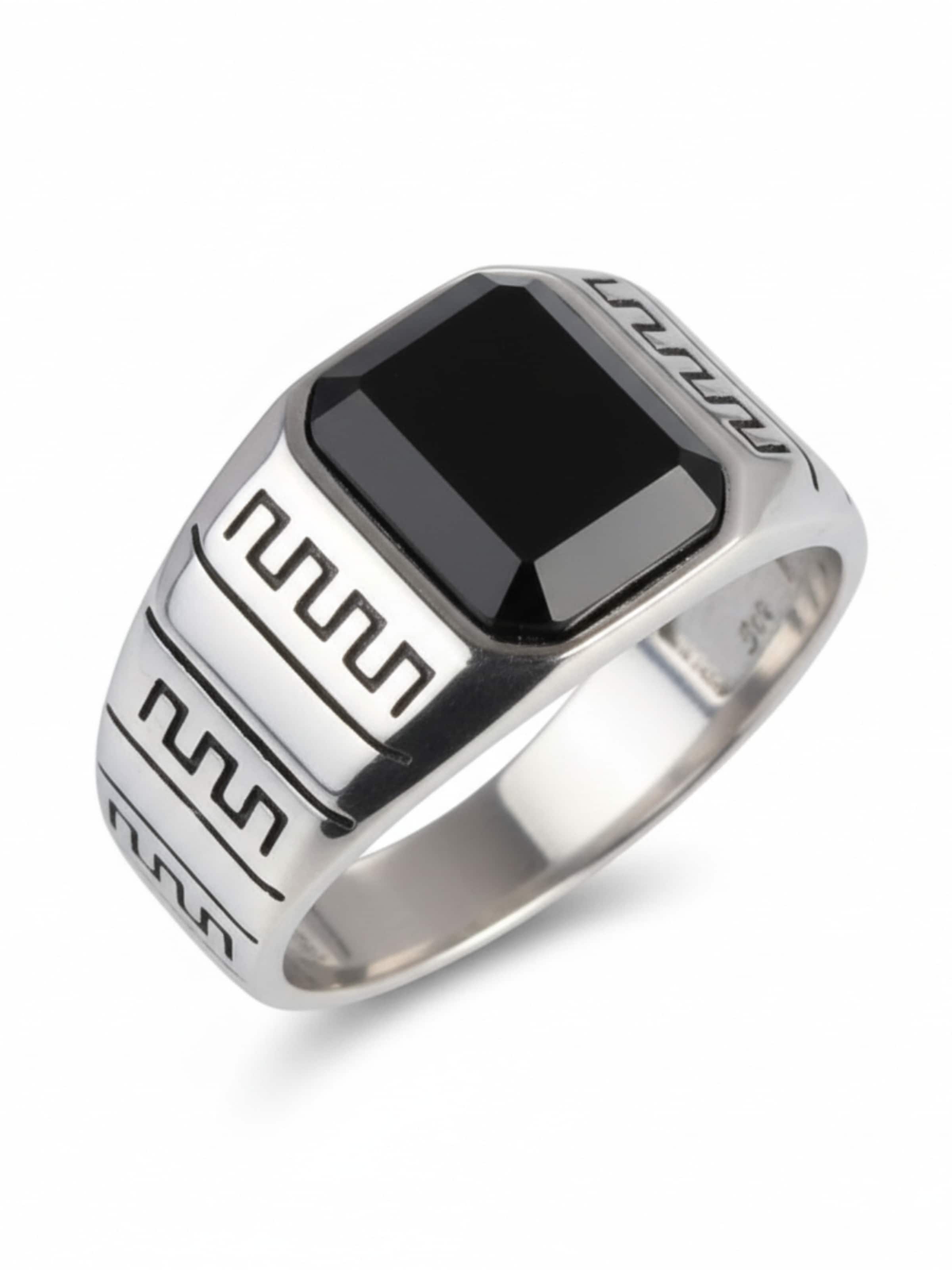 Eternal Ring 'Onyx'‌‌ in Silber: Vorderseite