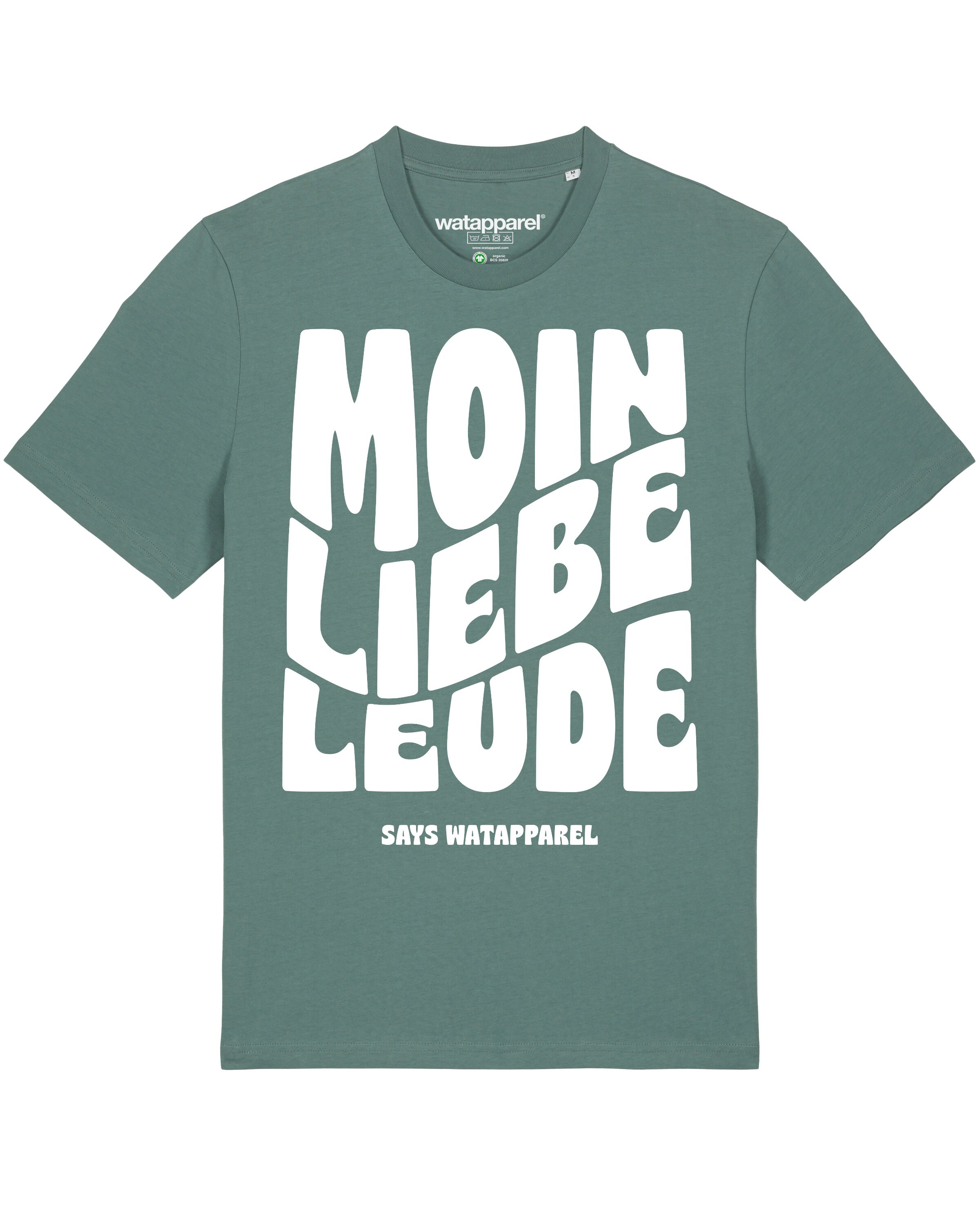 Watapparel Shirt 'Moin liebe Leude' in Green: front