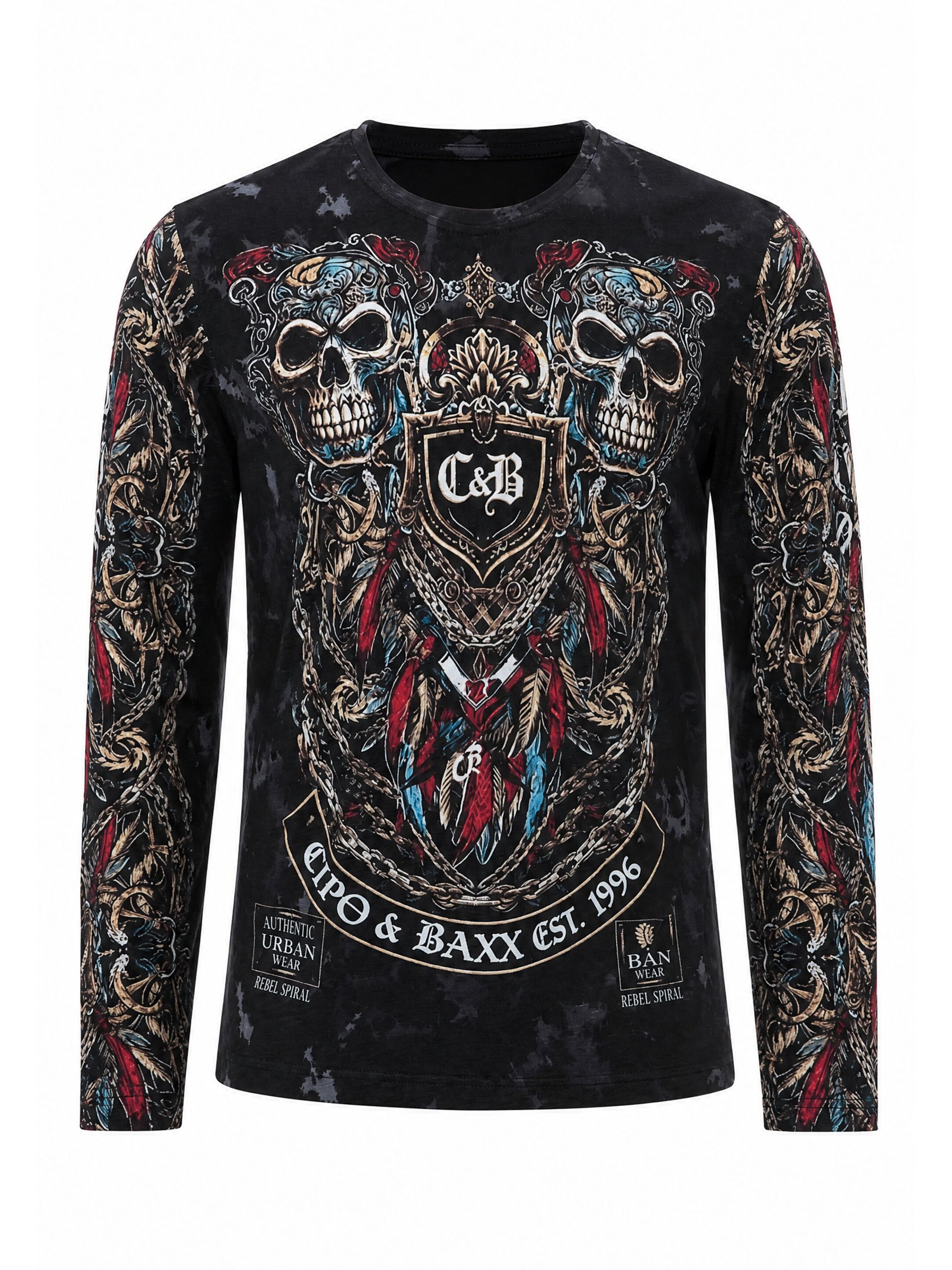 T-Shirt CIPO & BAXX en noir : devant