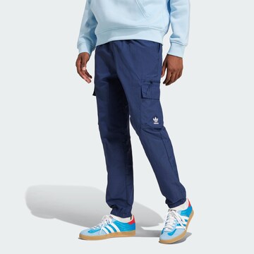 ADIDAS ORIGINALS Tapered Cargo trousers 'Trefoil Essentials' in Blue: front