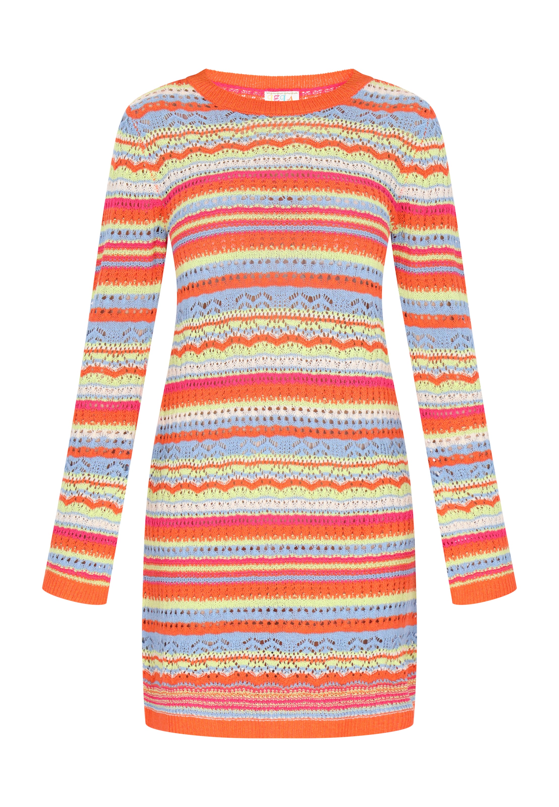 IZIA - Vestido de punto 'Festival' en naranja: frente