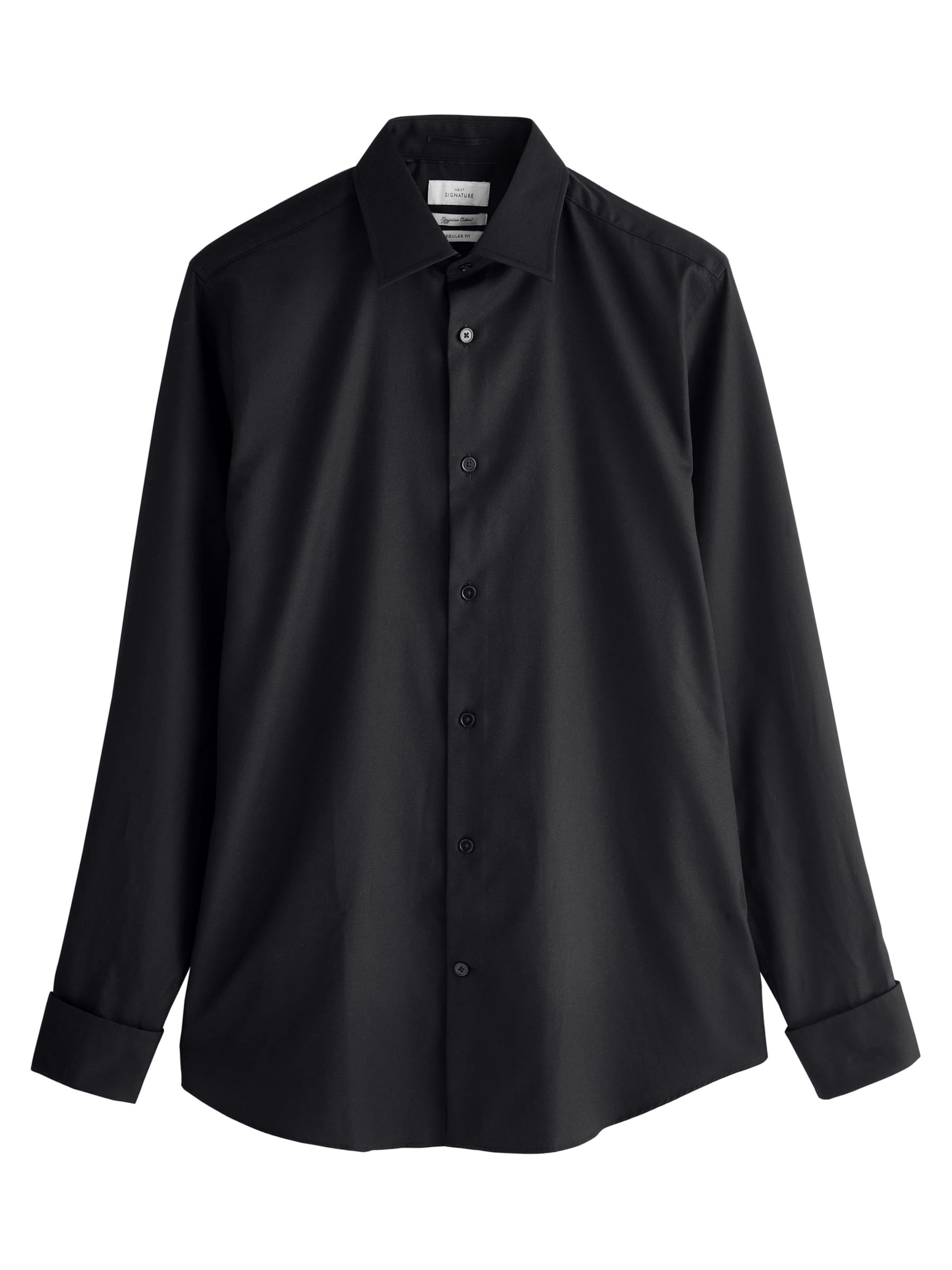 Next Regular fit Πουκάμισο σε μαύρο: μπροστά