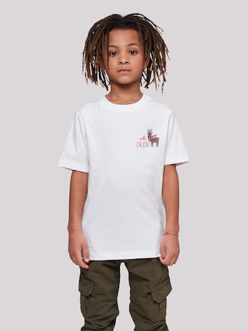 T-Shirt 'Christmas Deer' F4NT4STIC en blanc : devant