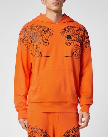 Felpa 'Tiger' di Plein Sport in arancione: frontale