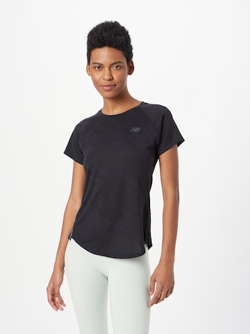 new balance - Camiseta funcional en negro: frente