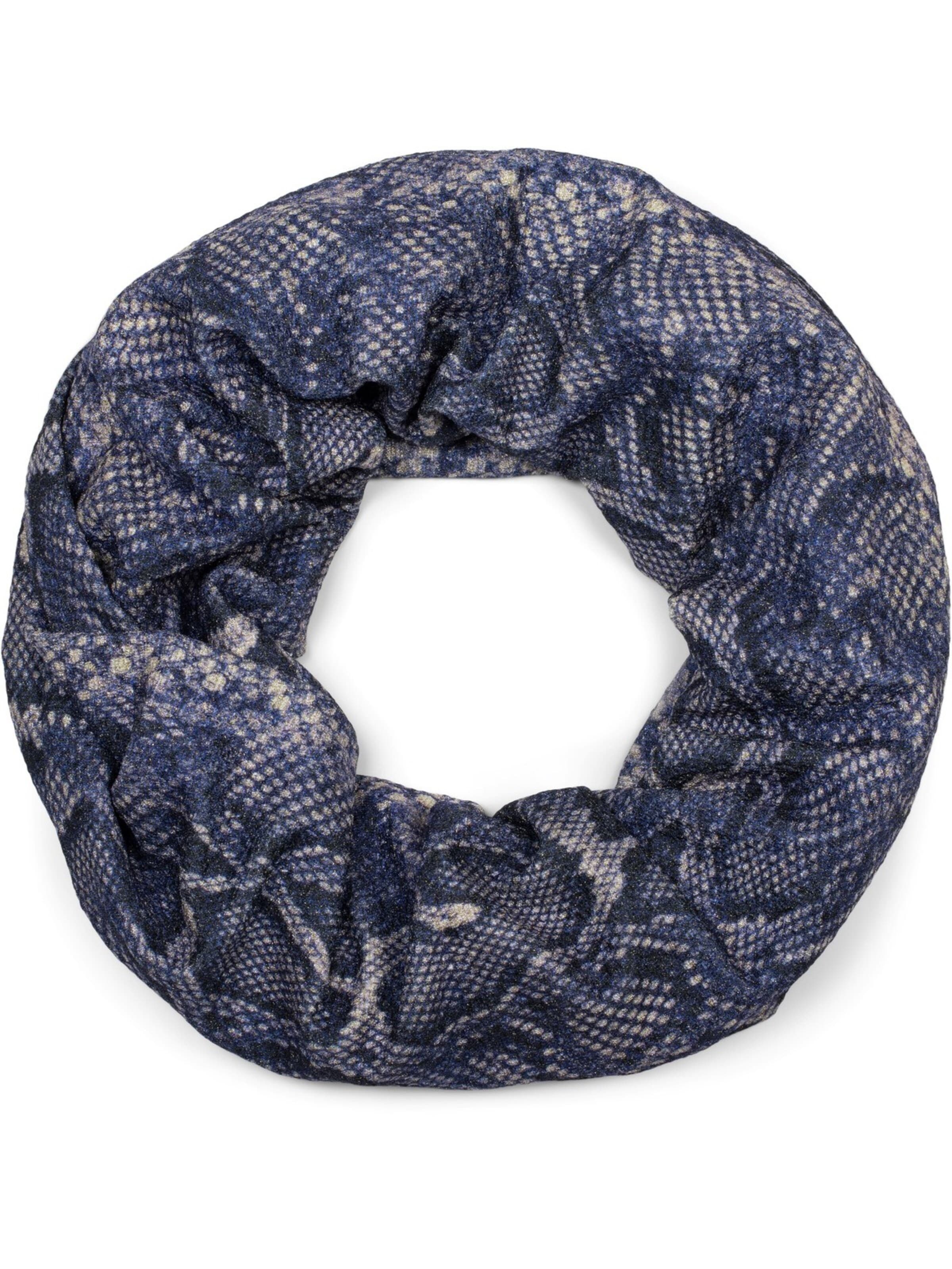 styleBREAKER Schlauchschal 'Loop Schal Glitzer Schlangen Muster'‌ in Blau: Vorderseite