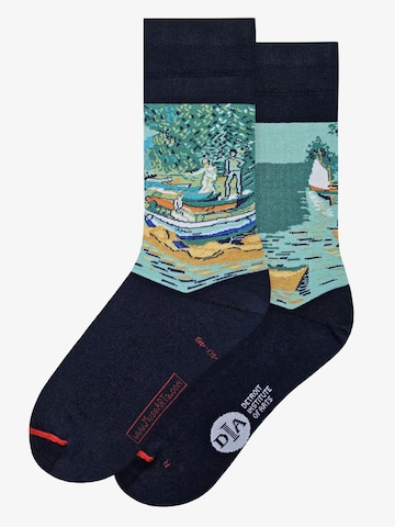 MuseARTa Socks 'Vincent van Gogh - Ufer der Oise in Auvers' in Blue: front