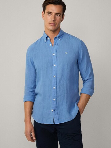 Hackett London Regular Fit Hemd 'Ess' in Blau: Vorderseite