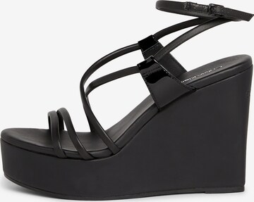 Calvin Klein Sandalen met riem in Zwart: voorkant