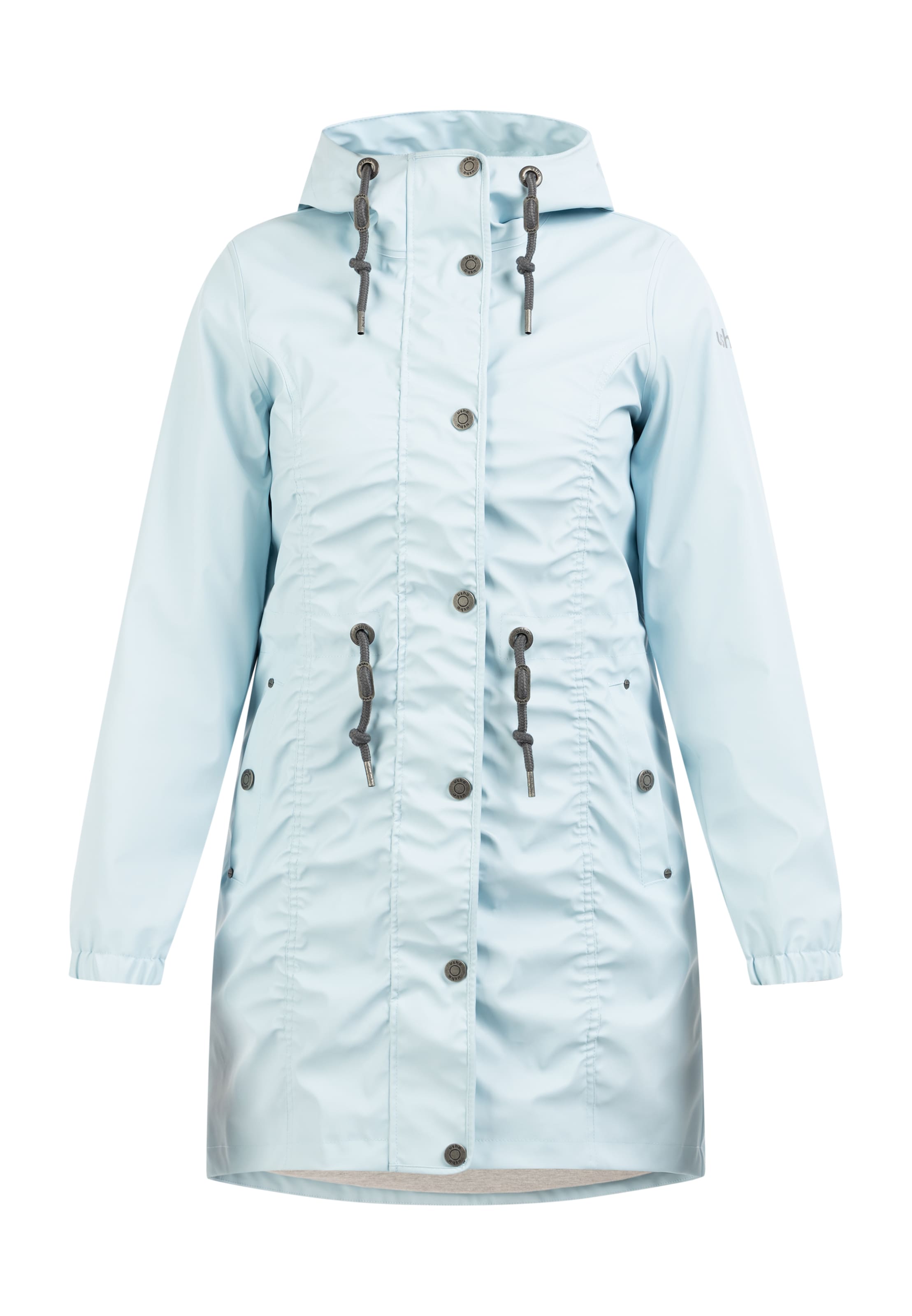 zils Usha Jaka-mētelis: no priekšpuses