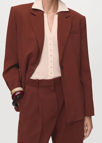 MANGO Loose fit Pleat-Front Pants 'Paris' in Orange