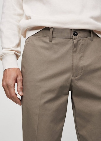 MANGO MAN Regular Pleated Pants 'Modica' in Beige