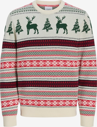 JACK & JONES Neulepaita 'XMAS NOEL' värissä kuusi / pastellinvihreä / verenpunainen / offwhite, Tuotenäkymä