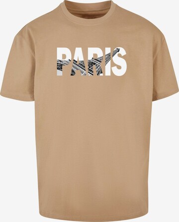 Maglietta 'Paris Eiffel Tower' di Merchcode in marrone: frontale