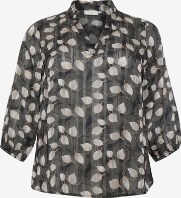 KAFFE CURVE Blouse 'Denice' in Zwart: voorkant