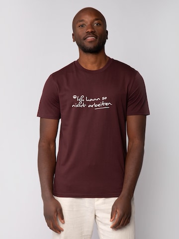 Maglietta 'Ich Kann So Nicht Arbeiten' di Watapparel in rosso: frontale