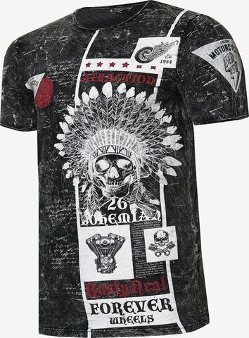 Rusty Neal Shirt 'Oil Washed Skull' in Black