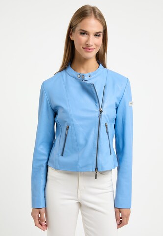 Frieda & Freddies NY Lederjacke Leather Jacket | Carry in Blau: Vorderseite