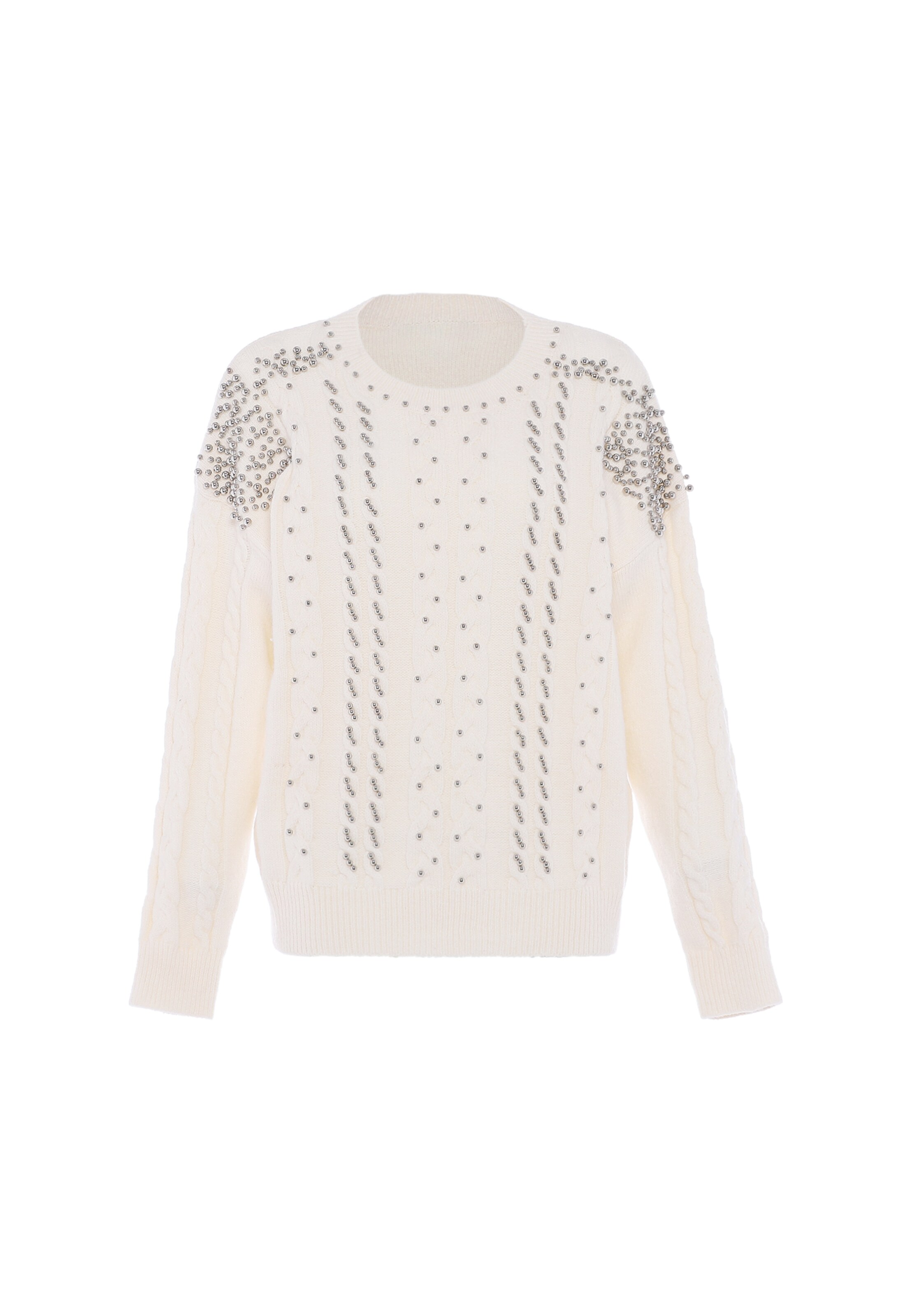 balta faina Megztinis: priekis