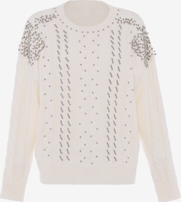 Pull-over faina en blanc : devant