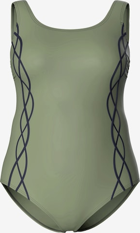 Ulla Popken Badpak in Groen: voorkant