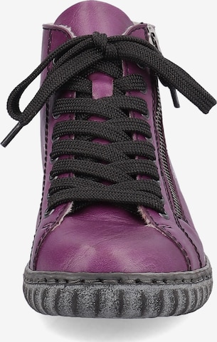 Rieker Lace-Up Ankle Boots in Purple