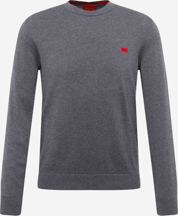 HUGO Sweater 'San Cassius' in Grey: front