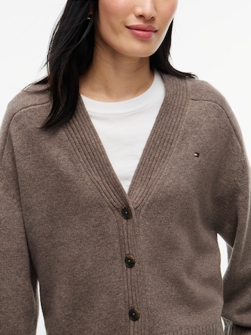 TOMMY HILFIGER - Casaco de malha em castanho