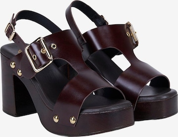 Desa Sandalen met riem 'Plateau-Sandalen' in Bruin: voorkant