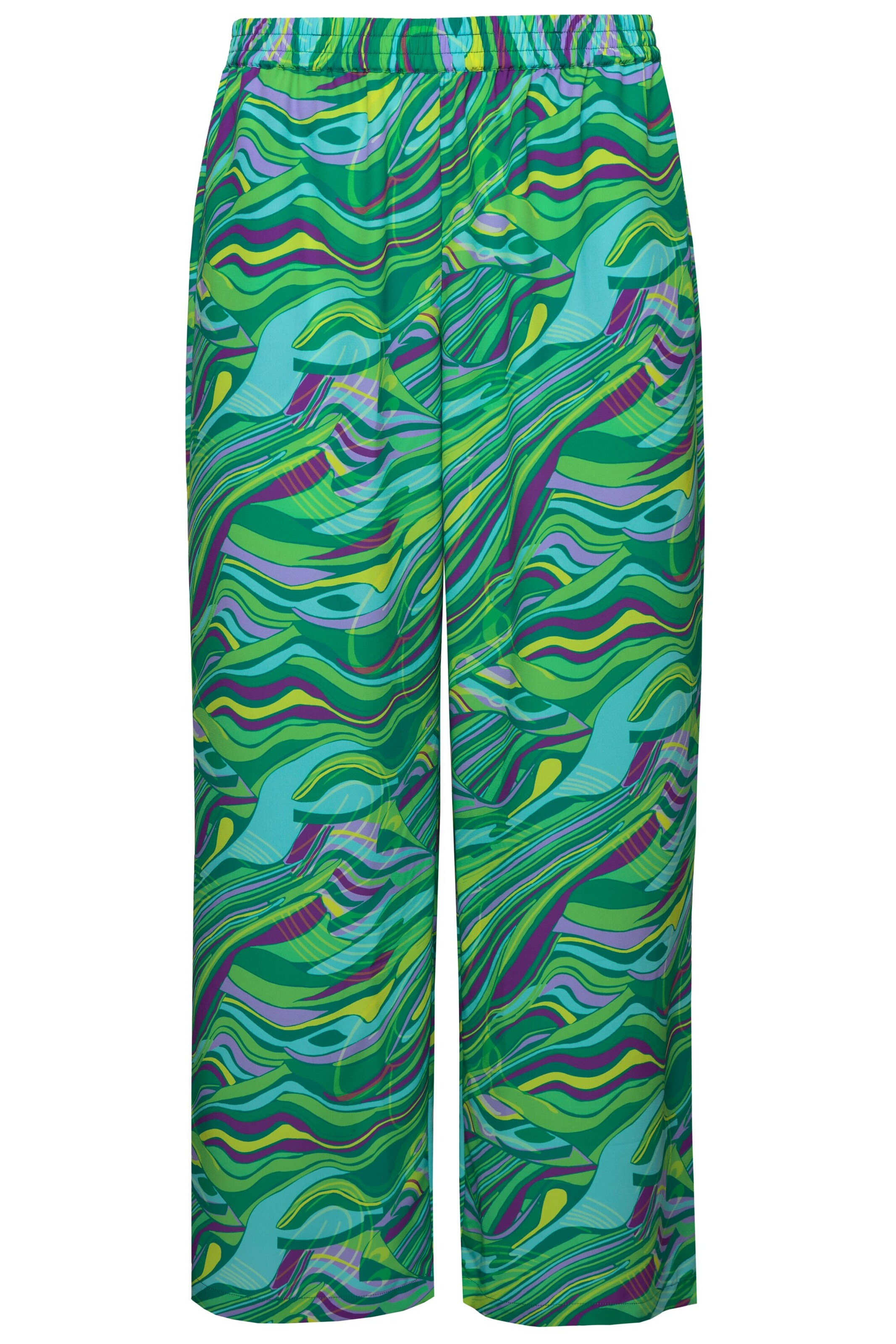 MIAMODA Wide leg Broek in Groen: voorkant