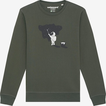 Sweat-shirt ' Painting space ' Watapparel en vert : devant