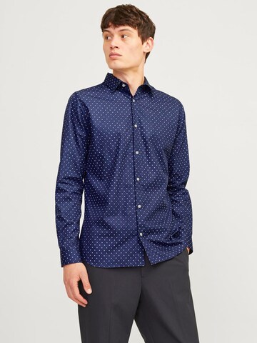 JACK & JONES Slim fit Overhemd 'JJJOE' in Blauw: voorkant