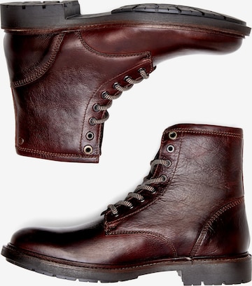 JACK & JONES Boots med snörning 'Tanner' i brun