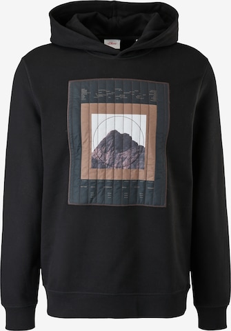 s.Oliver Sweatshirt in Zwart: voorkant