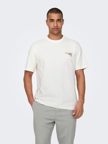 Maglietta 'KEANE RLX SS TEE'' di Only & Sons in bianco