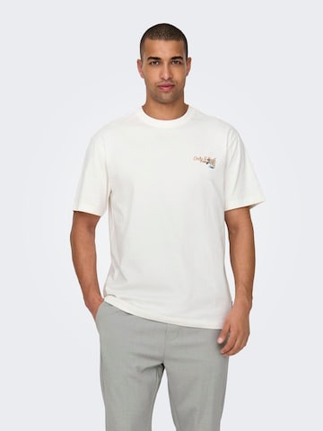 Only & Sons Тениска 'KEANE RLX SS TEE'' в бяло