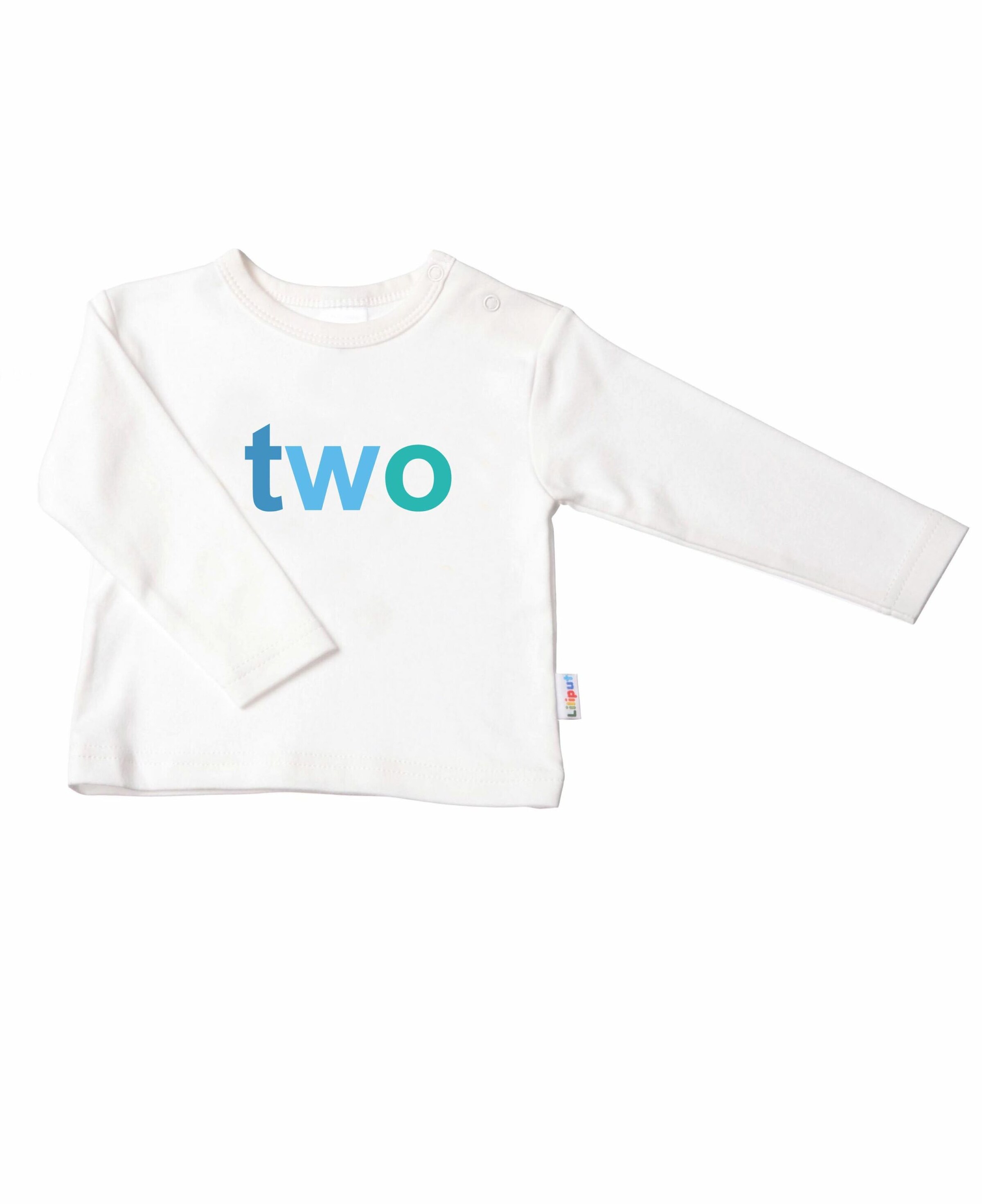 LILIPUT Cooles Langarmshirt mit 'TWO'-Print in Weiß: Vorderseite