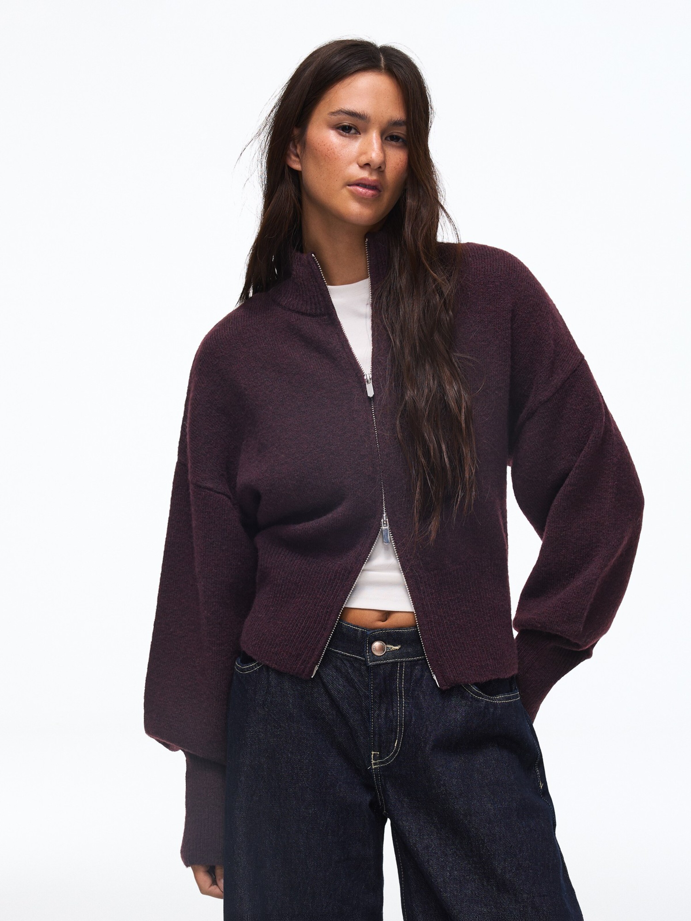 Cardigan Bershka en rouge : devant