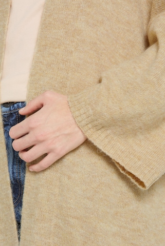 SENSES.THE LABEL Offener Long Cardigan mit weiten Ärmeln in Braun